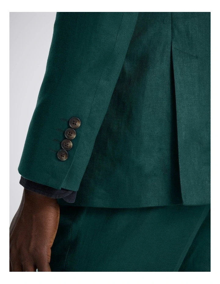 Slim Fit Emerald Twill Linen Jacket image 3