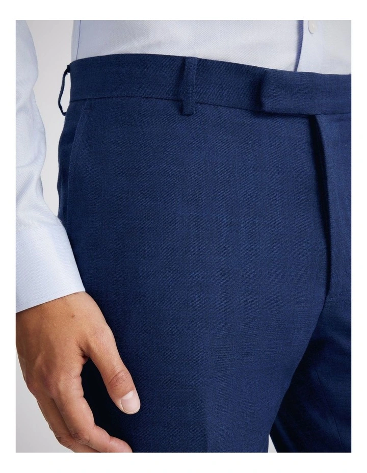 Slim Fit Blue Slub Trousers image 3