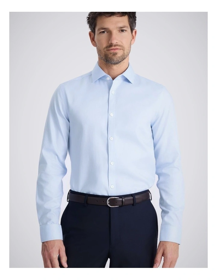 Slim Fit Sky Royal Oxford Non-Iron Cotton Shirt image 1
