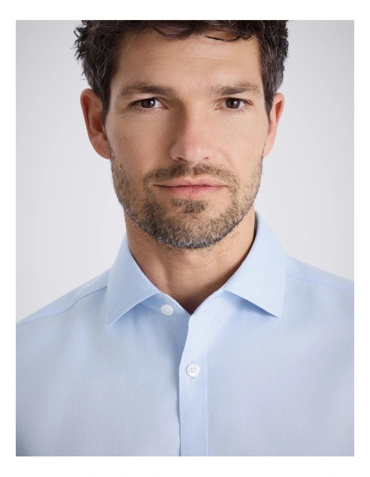 Slim Fit Sky Royal Oxford Non-Iron Cotton Shirt image 2