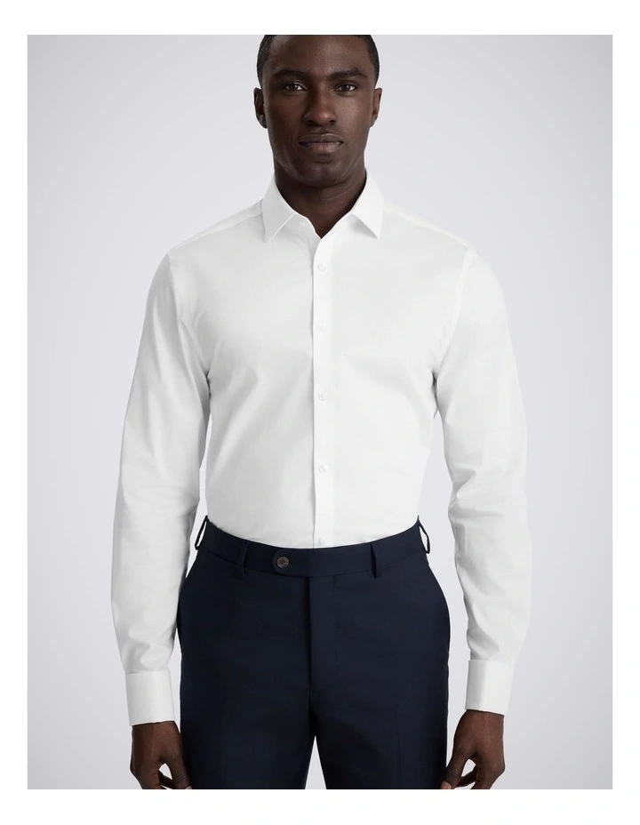 Slim Fit White Stretch Shirt image 1