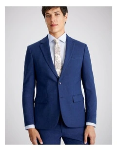 Slim Fit Blue Slub Jacket