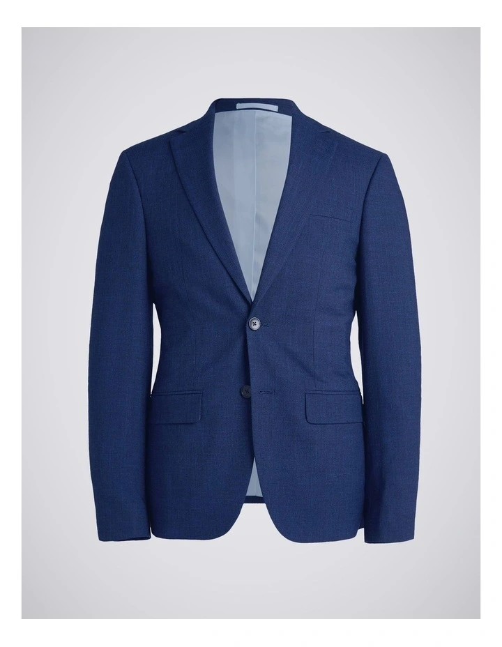 Slim Fit Blue Slub Jacket image 5