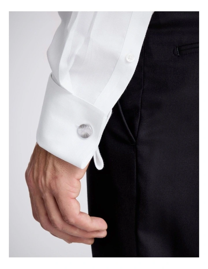 Slim Fit White Royal Oxford Non-Iron Cotton Shirt image 4