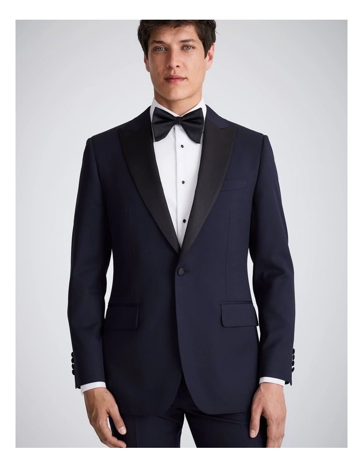 Tailored Fit Midnight Blue Tuxedo Jacket image 1