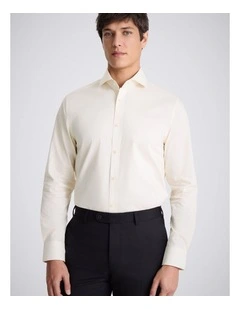 Tailored Fit Off-White Stretch Shirt