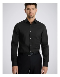 Slim Fit Black Stretch Shirt