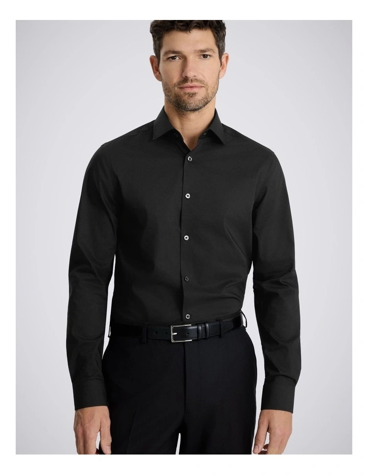 Slim Fit Black Stretch Shirt image 1