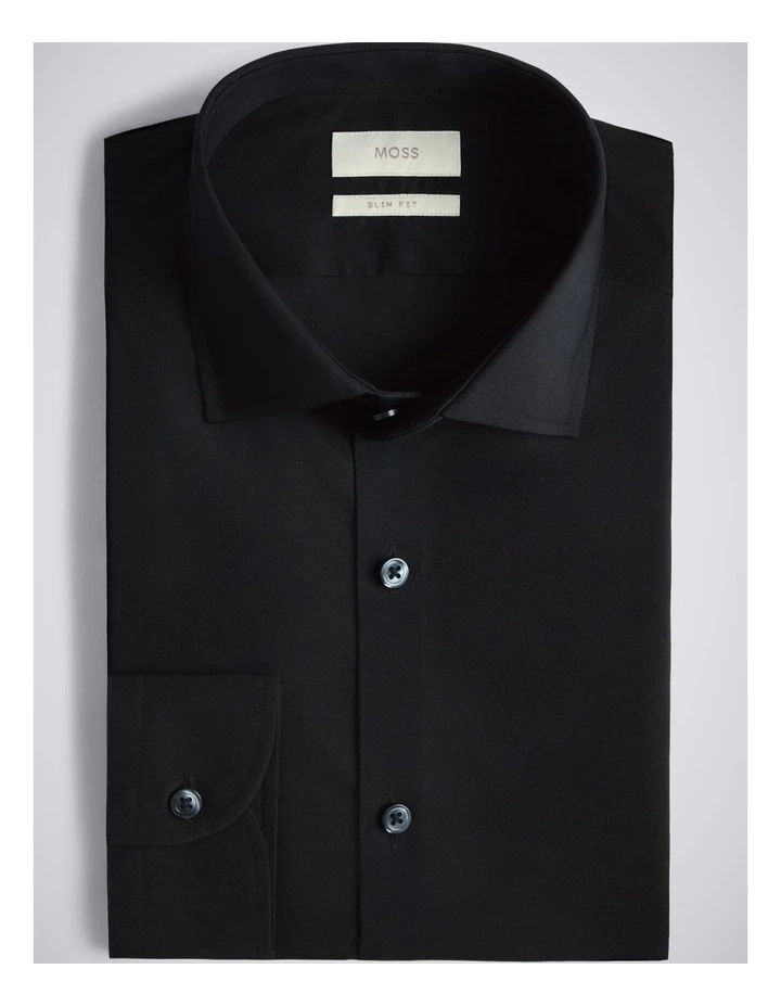 Slim Fit Black Stretch Shirt image 3