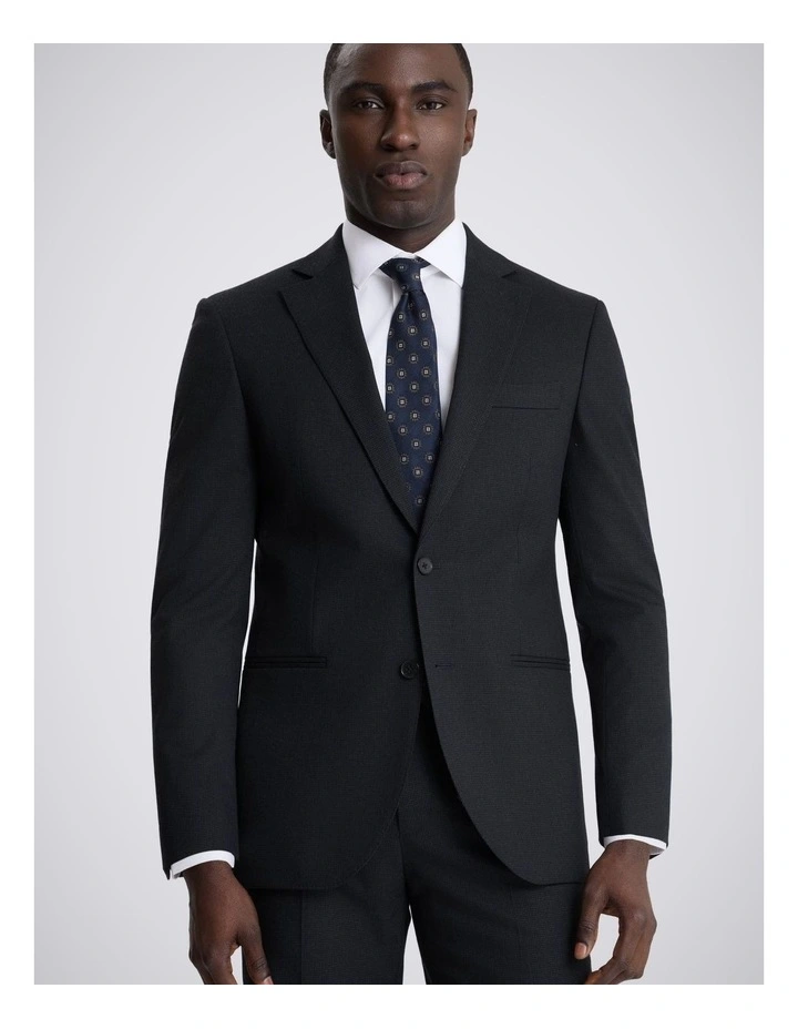 Tailored Fit Navy Puppytooth Suit Jacket image 1