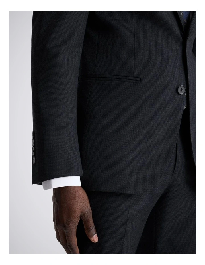 Tailored Fit Navy Puppytooth Suit Jacket image 4