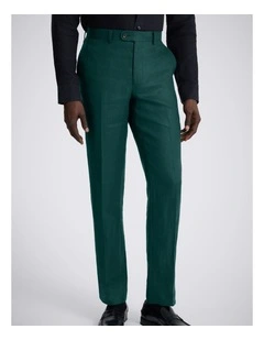 Slim Fit Emerald Twill Linen Trousers