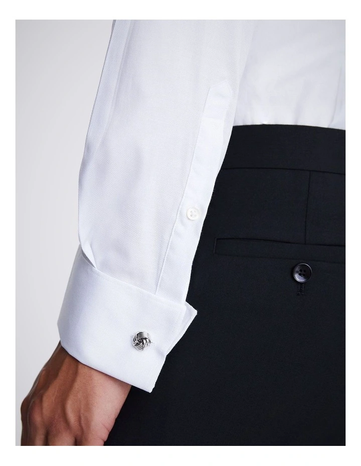 Slim Fit White Dobby Stretch Shirt image 2