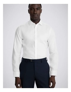 Slim Fit White Royal Oxford Non-Iron Cotton Shirt