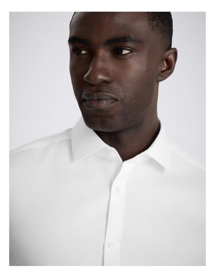 Slim Fit White Royal Oxford Non-Iron Cotton Shirt image 2