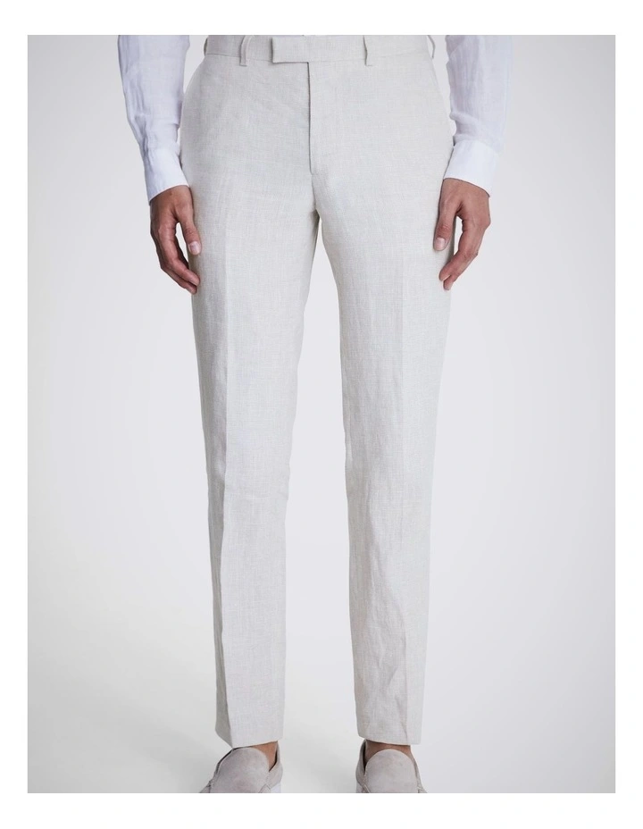 Slim Fit Stone Puppytooth Trousers image 1