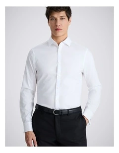 Slim Fit White Pinpoint Oxford Non-Iron Cotton Shirt