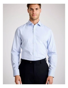 Tailored Fit Sky Stripe Non-Iron Cotton Shirt