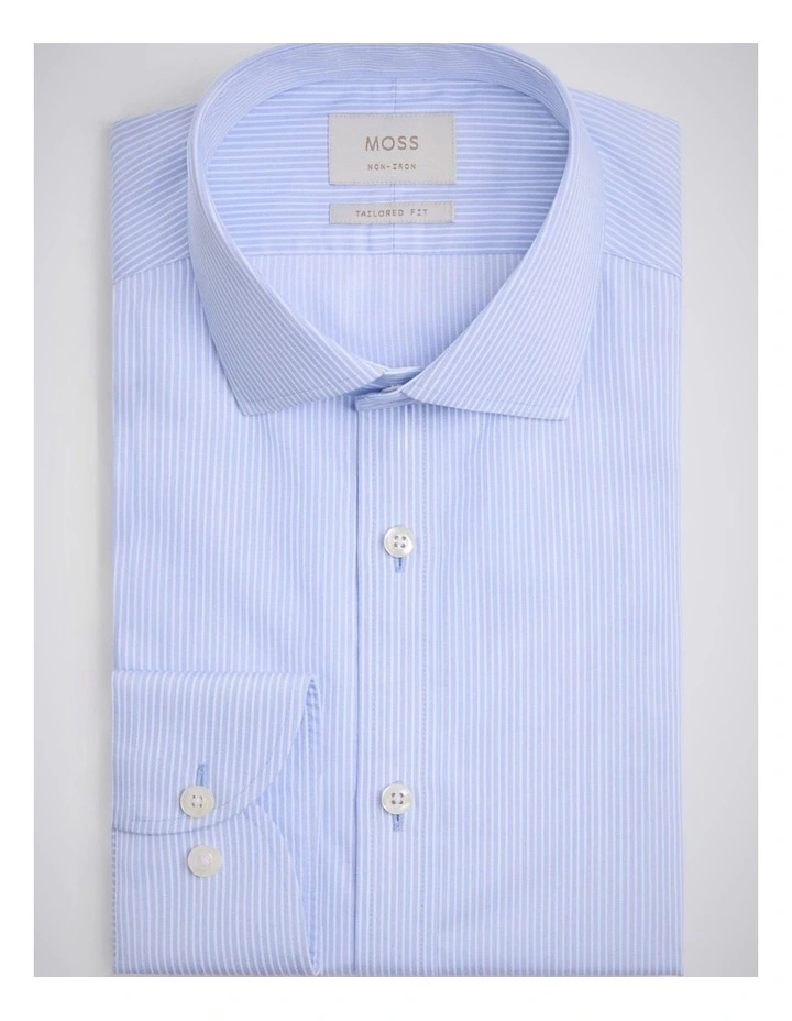 Tailored Fit Sky Stripe Non-Iron Cotton Shirt image 3