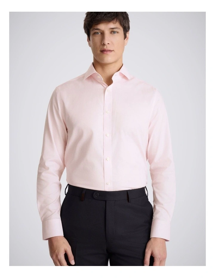 Tailored Fit Pink Dobby Stretch Shirt image 1