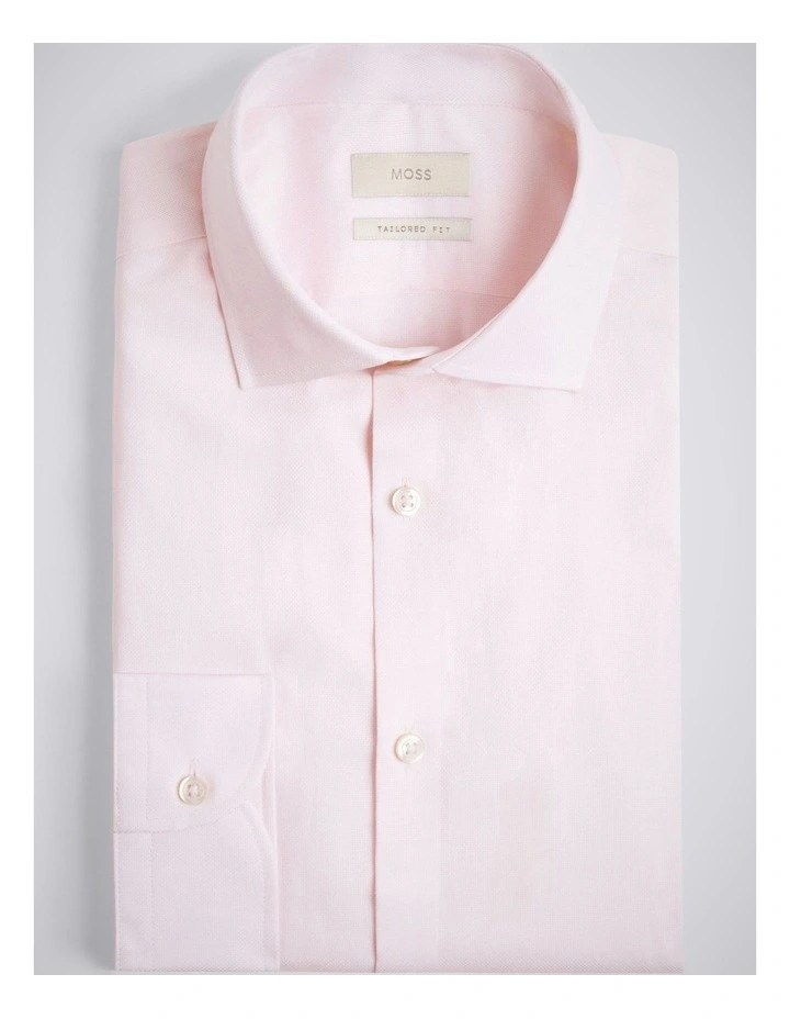 Tailored Fit Pink Dobby Stretch Shirt image 3