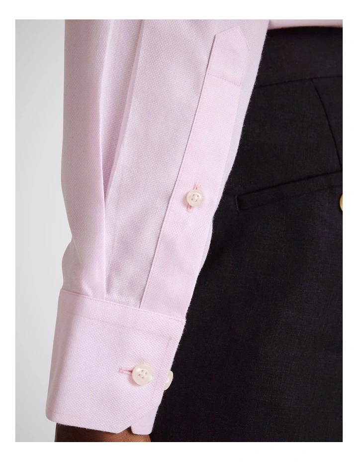 Tailored Fit Pink Royal Oxford Non-Iron Cotton Shirt image 2