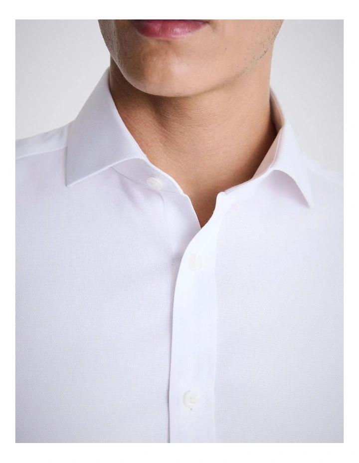 Tailored Fit White Royal Oxford Non-Iron Cotton Shirt image 2