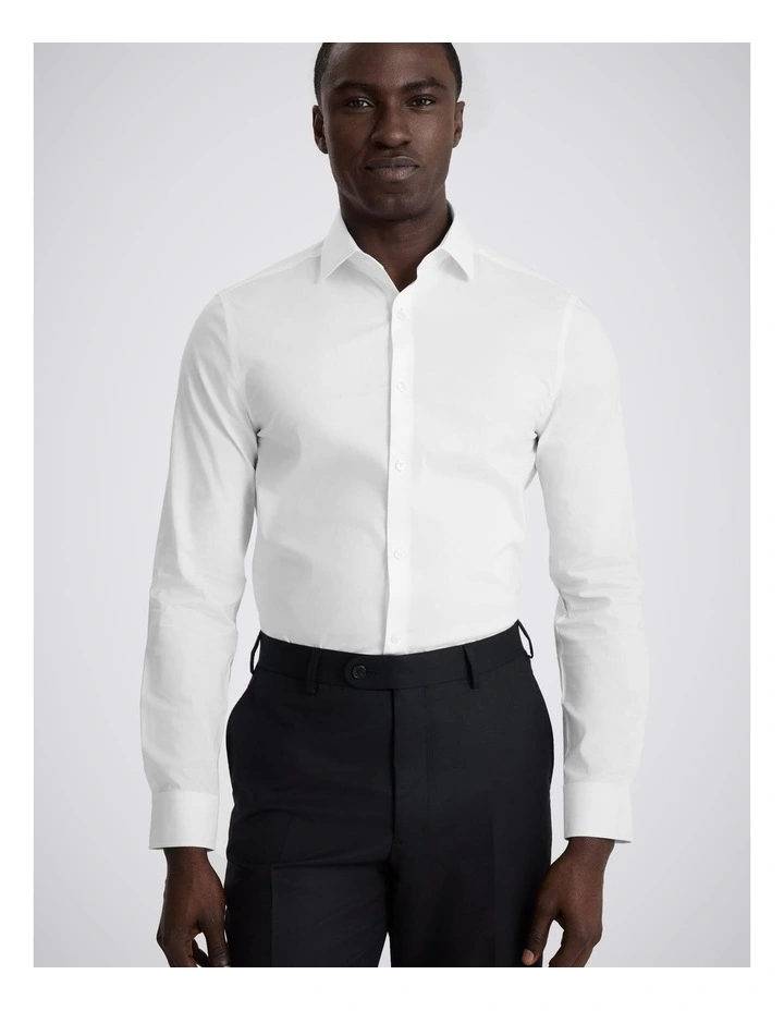 Slim Fit White Stretch Shirt image 1