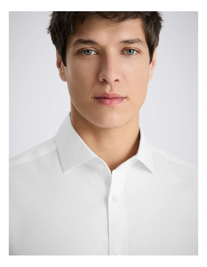 Tailored Fit White Royal Oxford Non-Iron Cotton Shirt image 2