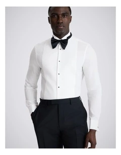 Slim Fit White Marcella Wing Collar Dress Shirt
