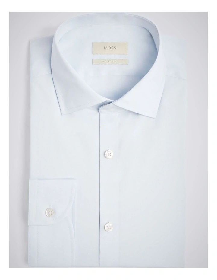 Slim Fit Light Blue Stretch Shirt image 3