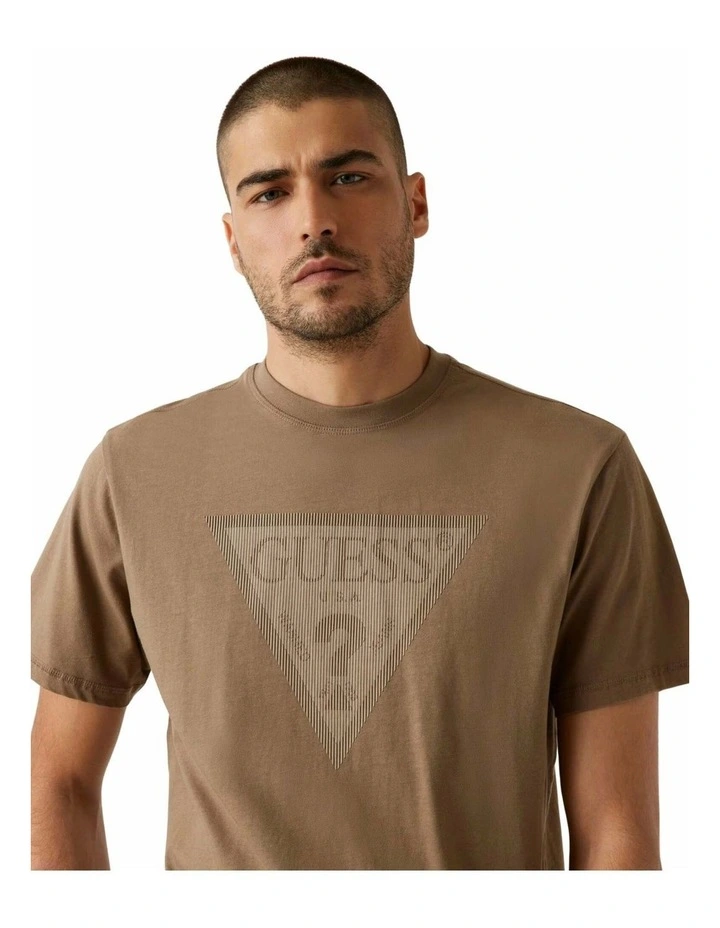 Triangle Logo T-shirt in Brown image 3