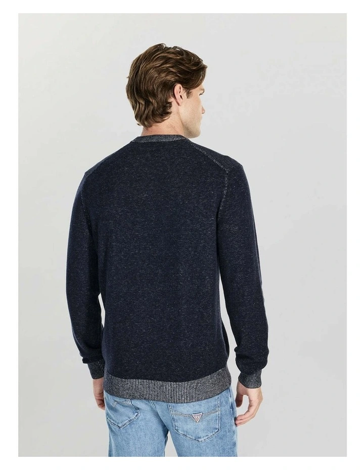 Jack Crew Neck Box Logo Sweater in Blue image 5