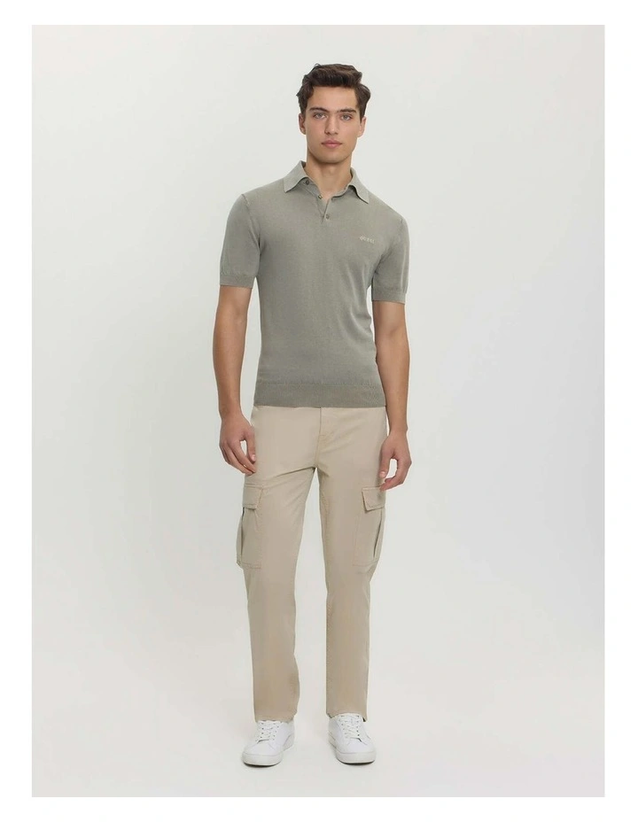 Cree Knitted Polo Sweater Shirt in Green image 2