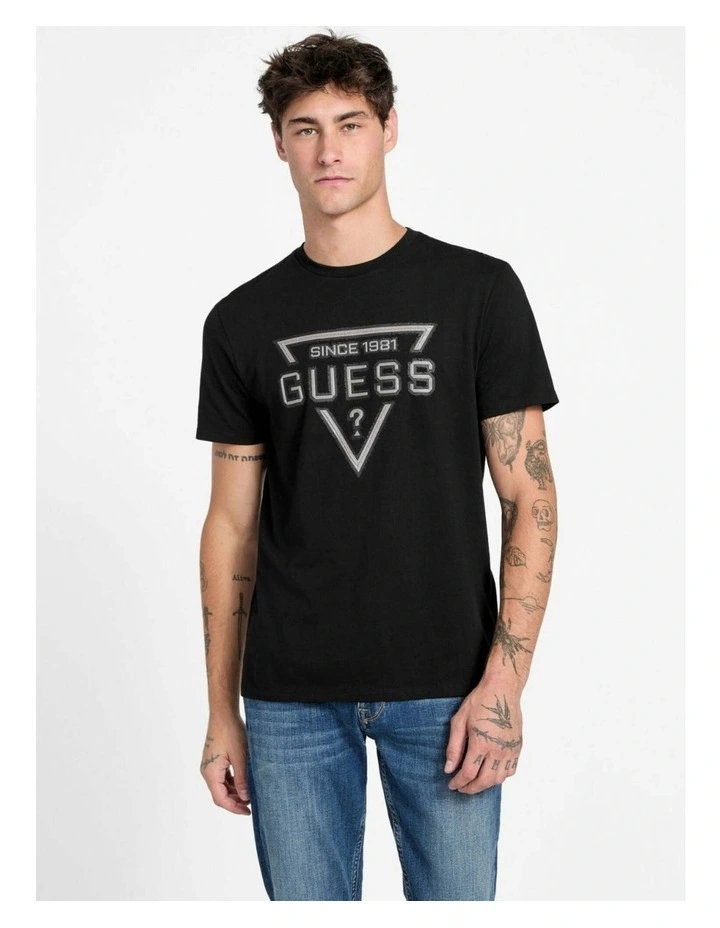 Basic Painted Triangle T-shirt in Black image 1