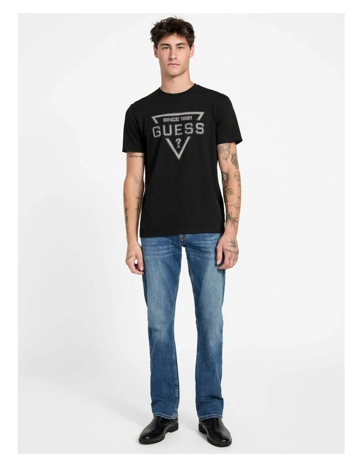 Basic Painted Triangle T-shirt in Black image 2