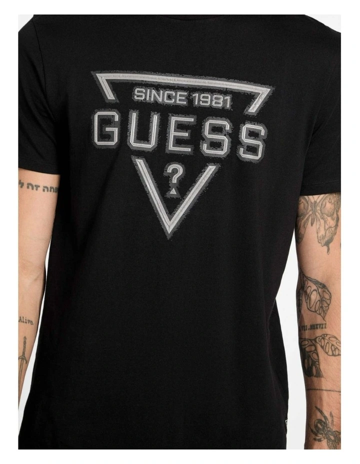 Basic Painted Triangle T-shirt in Black image 3