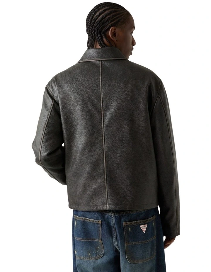 Originals Faux-Leather Jacket in Black image 4