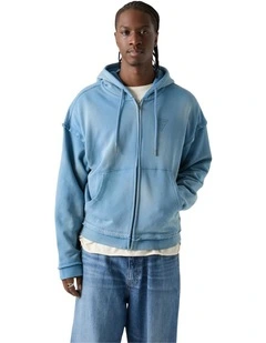 Originals Triangle Logo Zip-Up Hoodie in Blue
