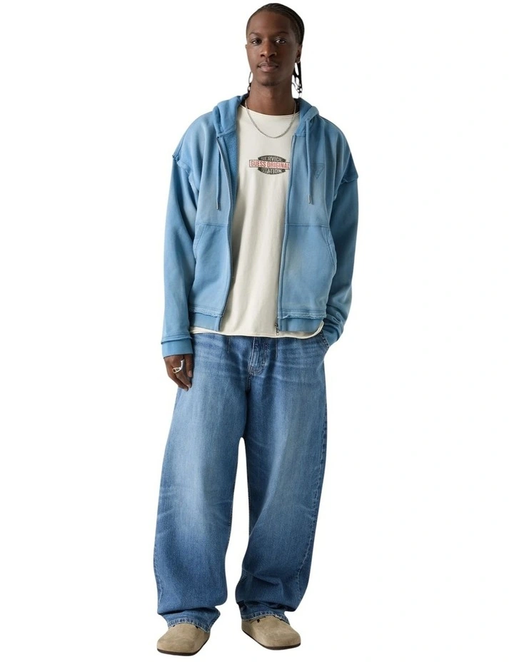 Originals Triangle Logo Zip-Up Hoodie in Blue image 3