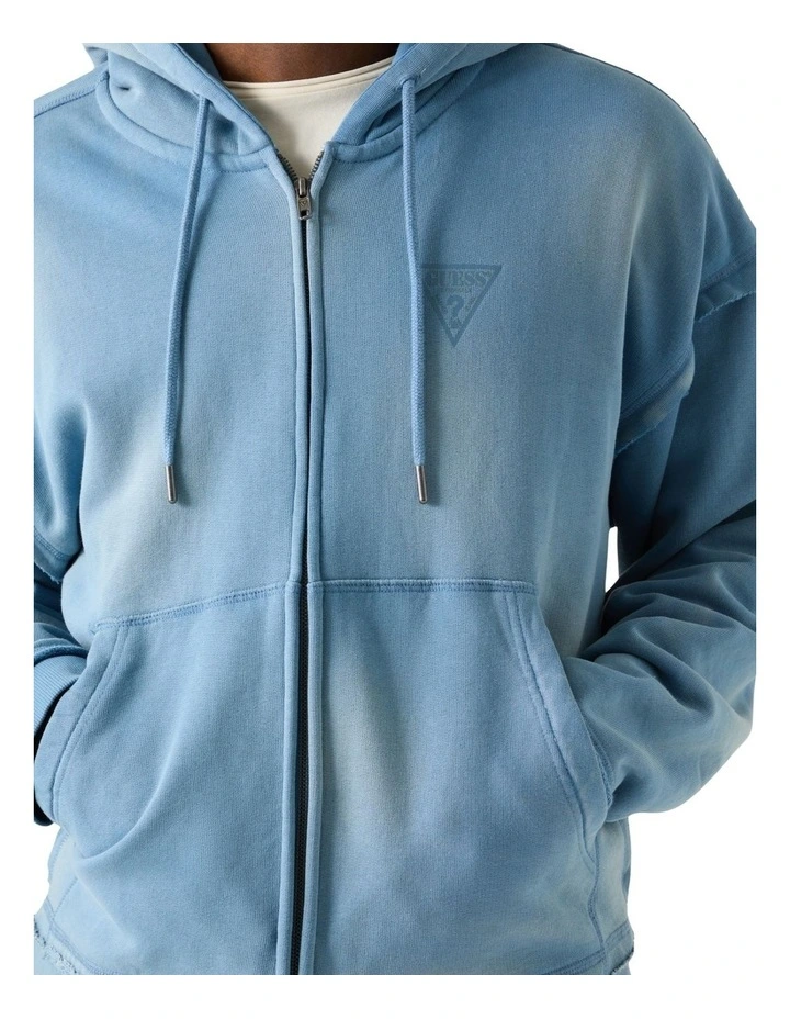 Originals Triangle Logo Zip-Up Hoodie in Blue image 4