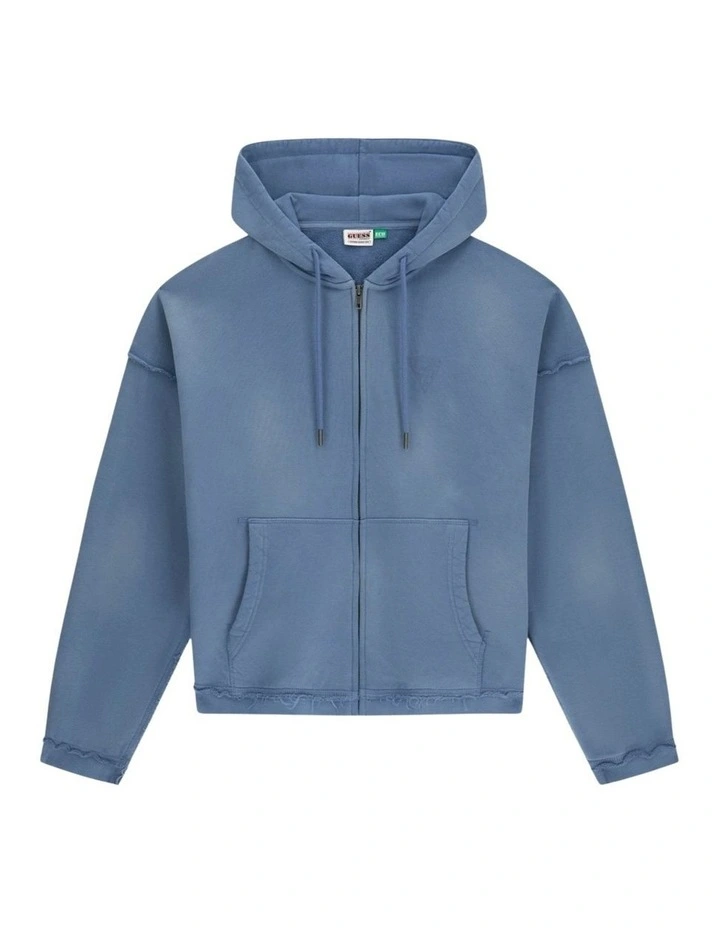 Originals Triangle Logo Zip-Up Hoodie in Blue image 6
