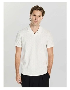 River Jacquard Knitted Shirt in White