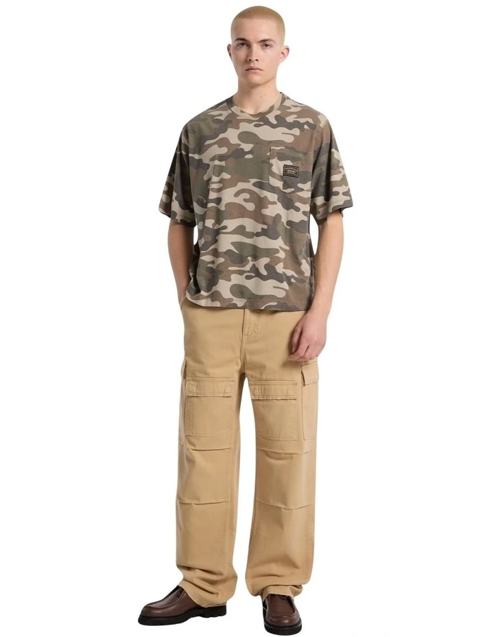 Originals Camouflage Boxy Pocket T-shirt in Brown image 3