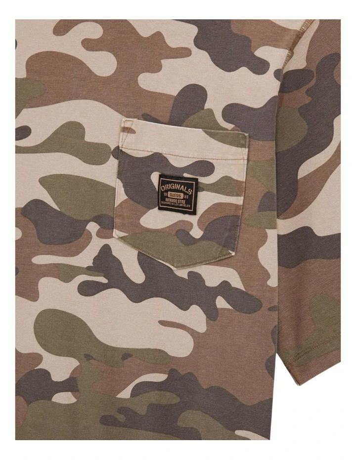 Originals Camouflage Boxy Pocket T-shirt in Brown image 4