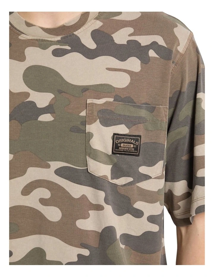 Originals Camouflage Boxy Pocket T-shirt in Brown image 5