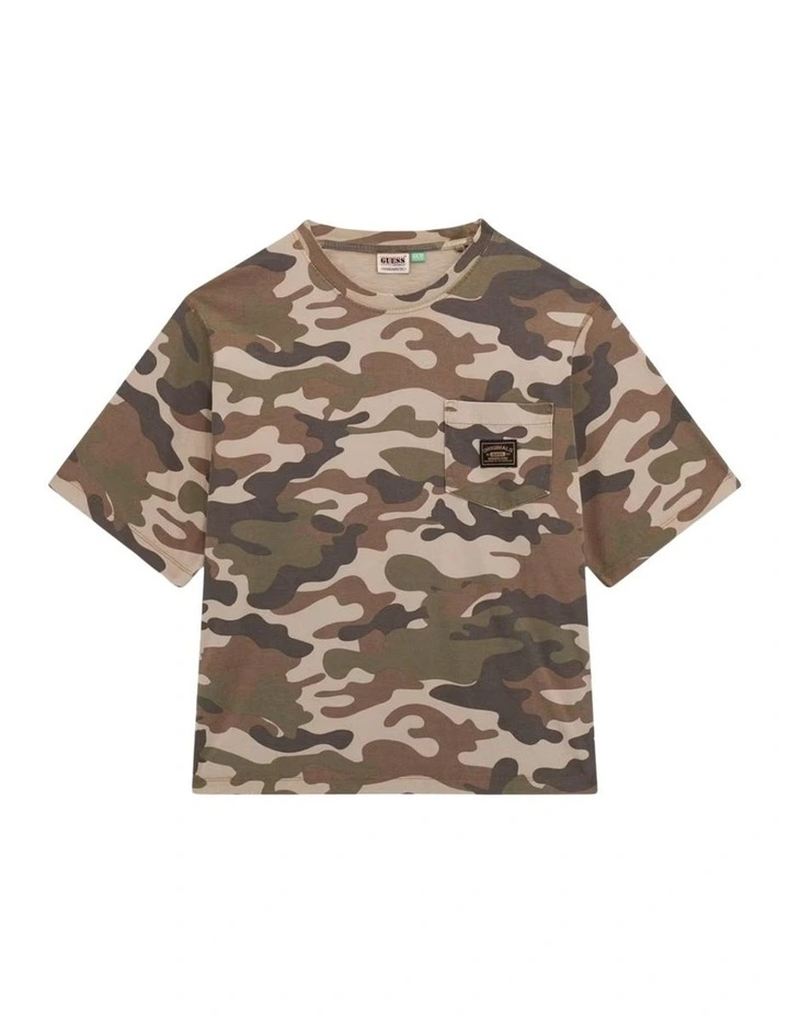Originals Camouflage Boxy Pocket T-shirt in Brown image 6