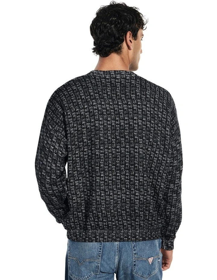 Printed Sweater in Black image 2