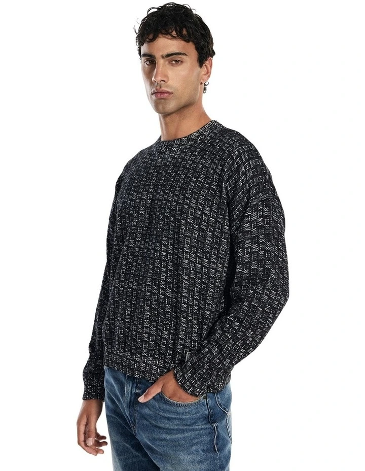 Printed Sweater in Black image 3