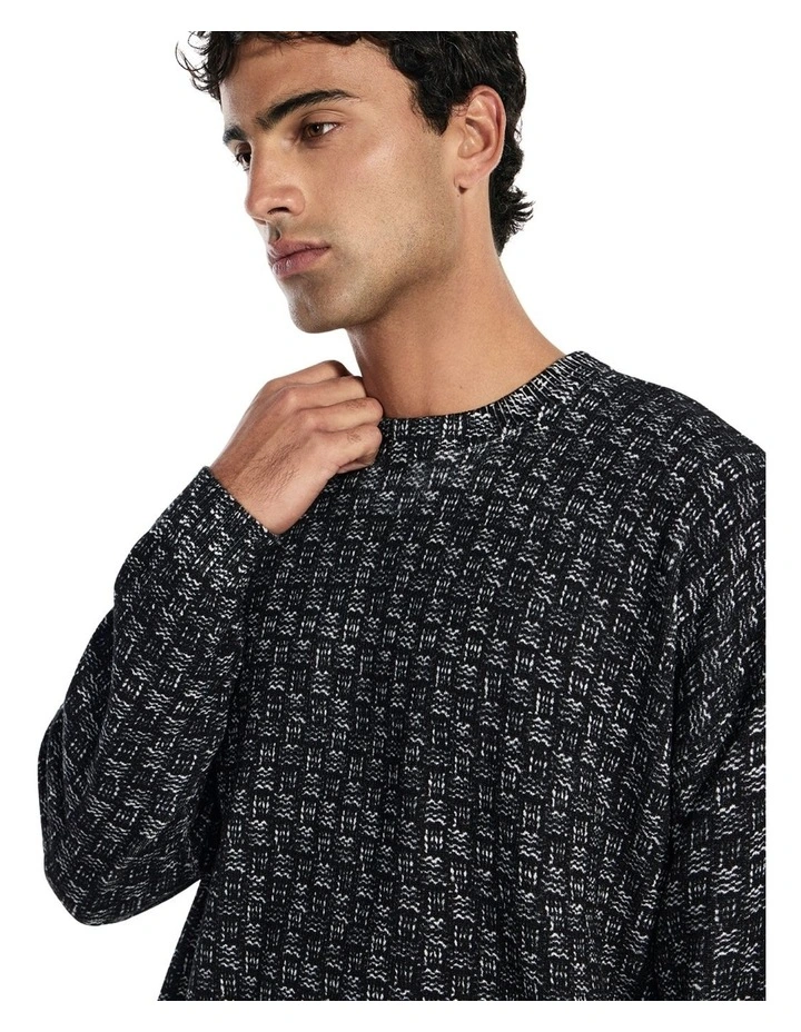 Printed Sweater in Black image 5